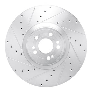 R1 20-26 Mercedes-Benz GLE350 Front Left Drilled & Slotted Silver Brake Rotor