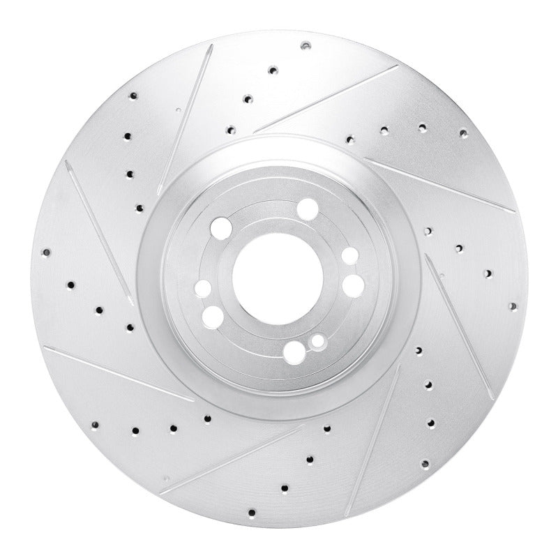 R1 20-26 Mercedes-Benz GLE350 Front Left Drilled & Slotted Silver Brake Rotor