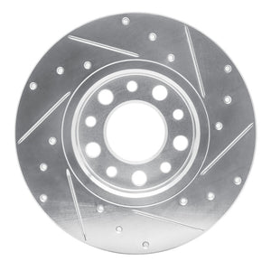 R1 15-25 Alfa Romeo Tonale Rear Left Drilled & Slotted Silver Brake Rotor