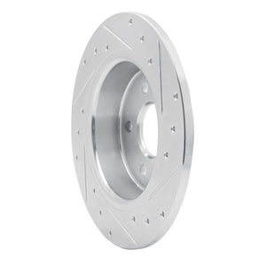 R1 20-25 Nissan SENTRA Rear Left Drilled & Slotted Silver Brake Rotor