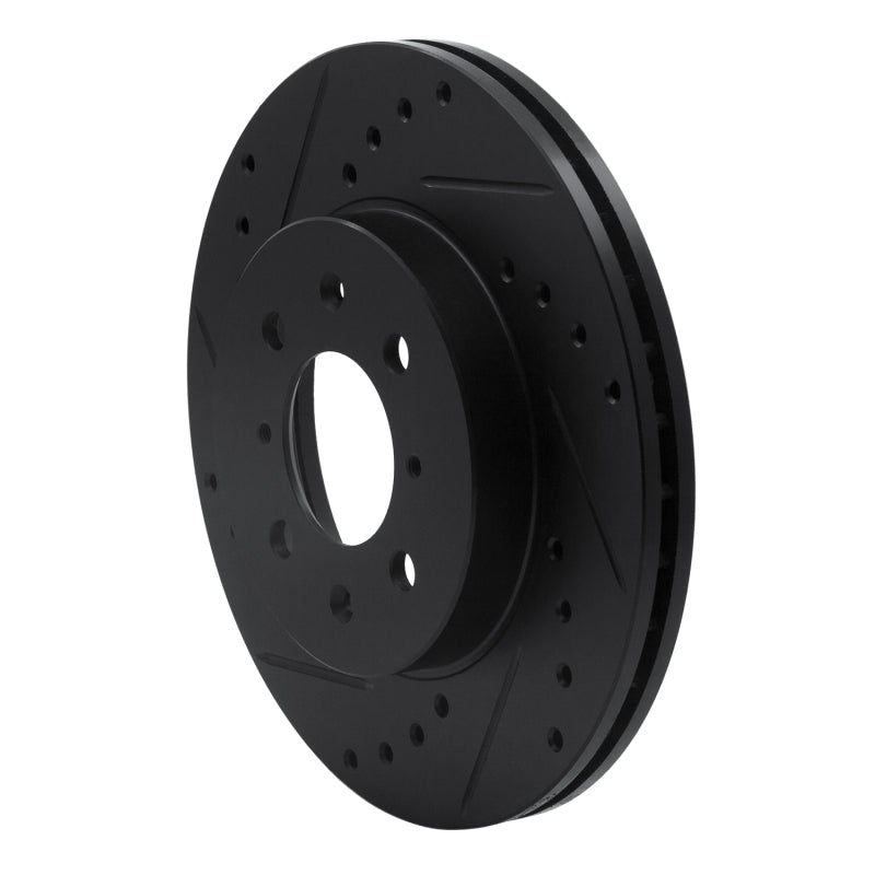 R1 06-11 Fiat Panda (Mexico) Front Left Drilled & Slotted Black Brake Rotor