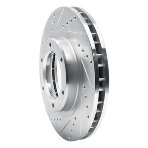 R1 90-92 Toyota Land Cruiser Front Left Drilled & Slotted Silver Brake Rotor