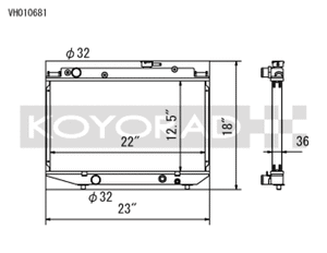 Koyo 84-87 Toyota Corolla RWD w/ 3SGE BEAMS 2.0L Engine Swap Manual Radiator