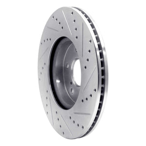 R1 2013-2025 Acura ADX Front Left Drilled & Slotted Silver Brake Rotor