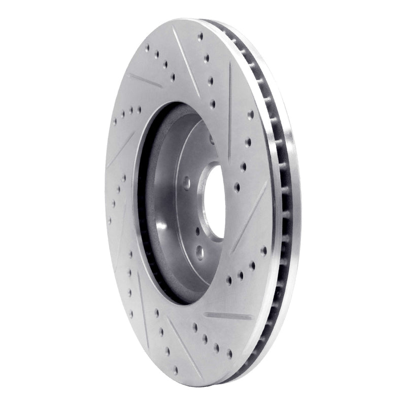R1 2013-2025 Acura ADX Front Left Drilled & Slotted Silver Brake Rotor