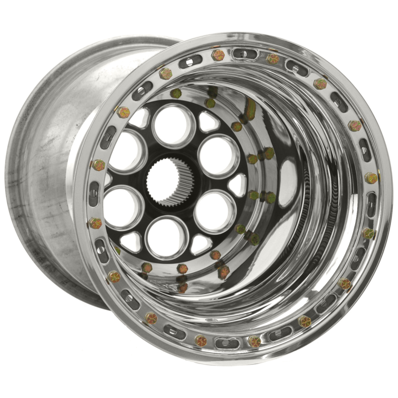 Weld Magnum Sprint 15x17/42-Spline/8 BS-Black Cntr-Polished Shell-Polished OBL-Polished Cover Wheel