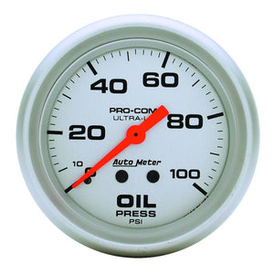 Autometer Ultra-Lite 66.7mm Mechanical 0-100 PSI Oil Pressure Gauge