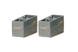 Fabtech 4in Front Leaf Spring Block Kit - 3in Wide w/Bump Stop