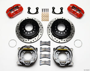 Wilwood Dynapro Low-Profile 11.00in P-Brake Kit Drill-Red New Big Ford 2.50in Off Staggered Mount