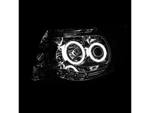 Raxiom 05-09 Toyota Tacoma Super White LED Halo Projector Headlights- Chrome Housing- Clear Lens