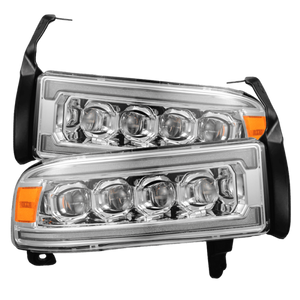 AlphaRex 94-01 Dodge Ram 1500 NOVA LED Headlights Chrome w/ Activ. Light Seq. Signal and SB DRL