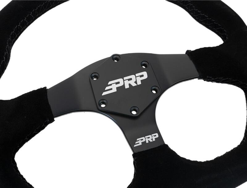 PRP Comp-R D-Shape Suede Steering Wheel - Blue