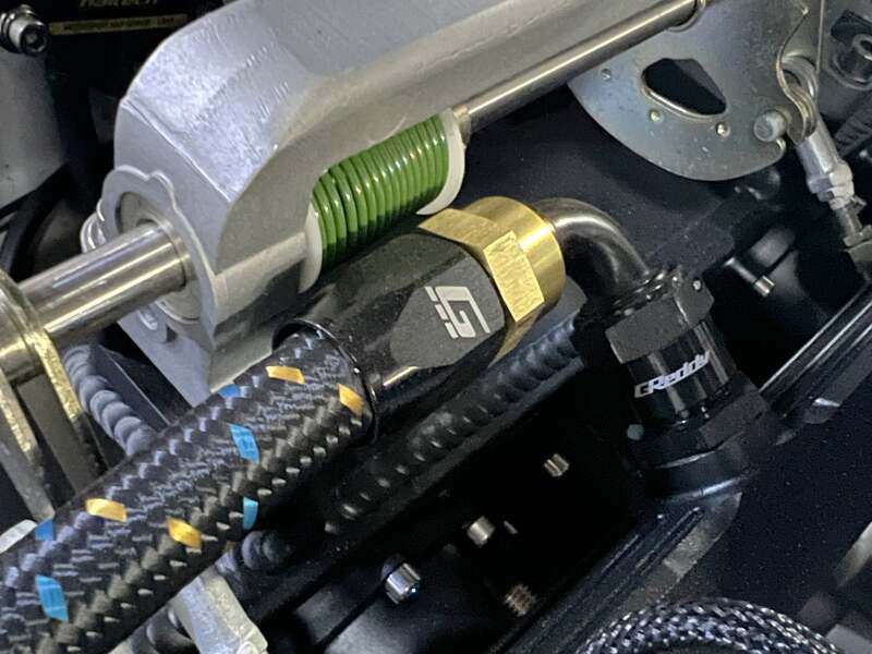 GReddy AN10 45 DEGREE HOSE END SWIVEL BLACK/GOLD ANODIZED