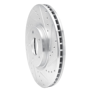 R1 07-17 Nissan Juke Front Right Drilled & Slotted Silver Brake Rotor