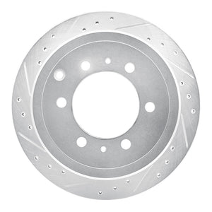 R1 93-97 Lexus LX450 Rear Left Drilled & Slotted Silver Brake Rotor