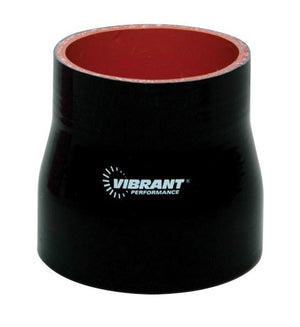 Vibrant 4 Ply Reinforced Silicone Transition Connector - 3.25in I.D. x 4in I.D. x 3in long (BLACK)