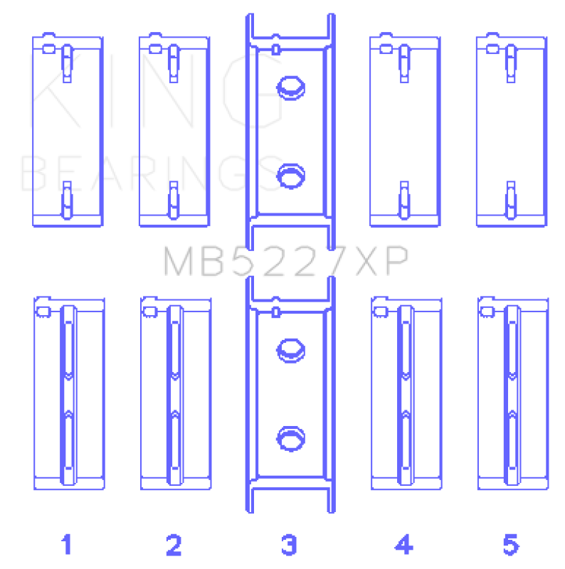 King Mitsubishi 4G63/4G64 6 Bolt 1st Gen DSM Performance Main Bearing Set - Size +0.25mm