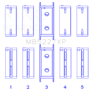 King Engine Bearings Mitsubishi 4G63/4G64 (Size .026) Crankshaft Main Bearings (Set of 5)