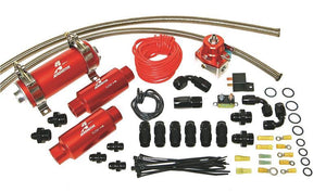 Aeromotive SS Carbureted Pump Reg Gauge Kit - AN Style Ports
