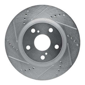 R1 21-25 Tesla Model S Front Left Drilled & Slotted Silver Brake Rotor