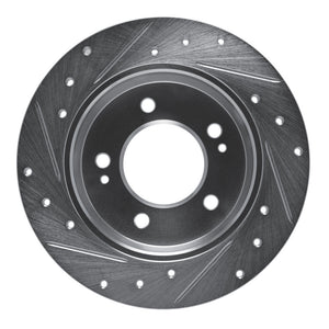 R1 11-25 Hyundai Elantra Coupe Rear Right Drilled & Slotted Silver Brake Rotor