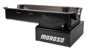 Moroso Ford 351W (w/Front Sump & Billet End Seals) Road Race Baffled Wet Sump 7qt 8in Steel Oil Pan