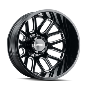 Mayhem 8107D Cogent Dually 22x8.25 / 8x200 BP / -192mm Offset / 142mm Hub Blk w/ Milled Spokes Wheel