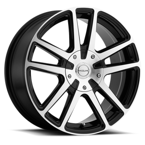 Raceline 145M Encore 16x7in / 5x110/5x115 BP / 40mm Offset / 72.62mm Bore - Black & Machined Wheel