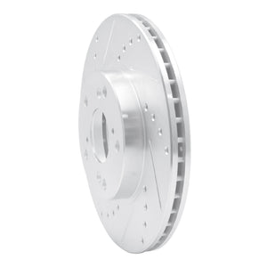 R1 98-22 Acura CSX Front Left Drilled & Slotted Silver Brake Rotor
