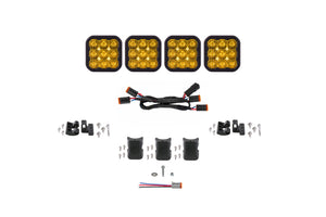 Diode Dynamics SS5 Pro Universal CrossLink 4-Pod Lightbar - Yellow Driving