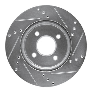 R1 11-25 Nissan Versa Front Left Drilled & Slotted Silver Brake Rotor