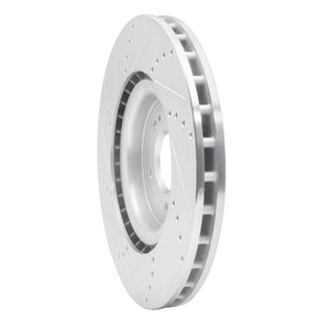 R1 08-15 Mitsubishi Lancer Front Right Drilled & Slotted Silver Brake Rotor