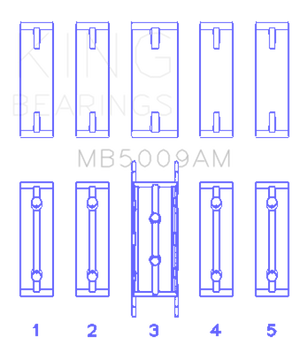 King Engine Bearings Ford Fiesta 1.25I (ZETec/Ecoboost 1.6) (Size +0.50mm) Main Bearing Set