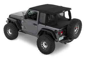Bestop 18-26 Jeep Wrangler JL 2-Door Halftop Conversion Kit (Premium Black Twill)