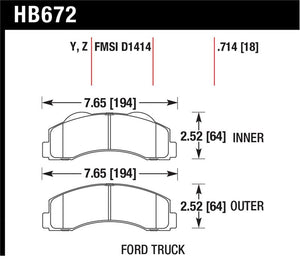 Hawk 10-11 Ford Expedition/F-150 SVT Raptor / 10-11 F-150 LTS Front Street Brake Pad