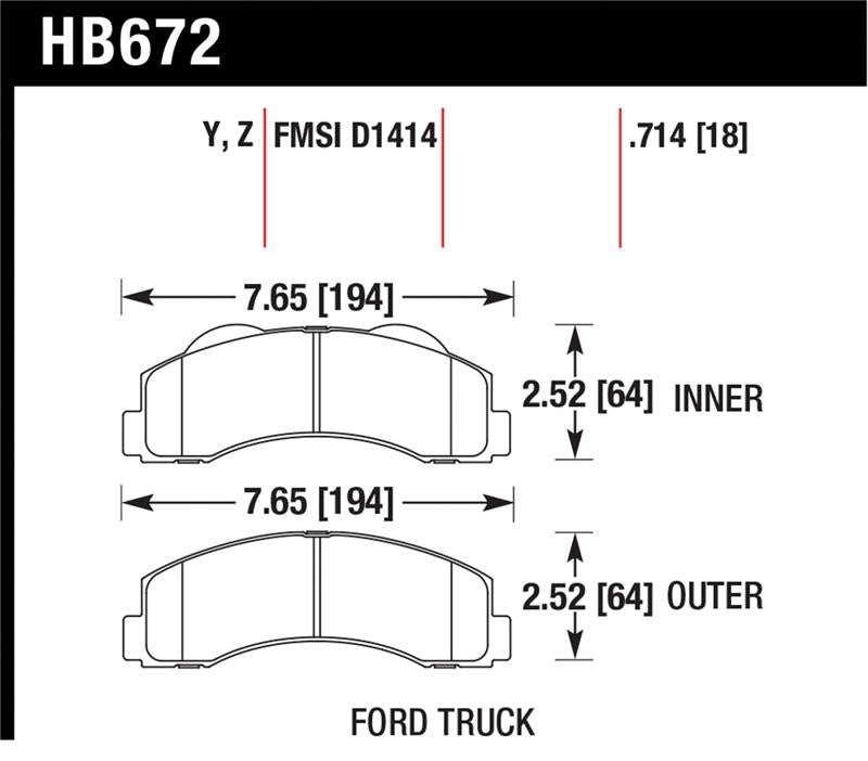 Hawk 10-11 Ford Expedition/F-150 SVT Raptor / 10-11 F-150 LTS Front Street Brake Pad