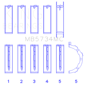 King Engine Bearings Ford 302 CID Coyote (Size 0.25) Main Bearing Set
