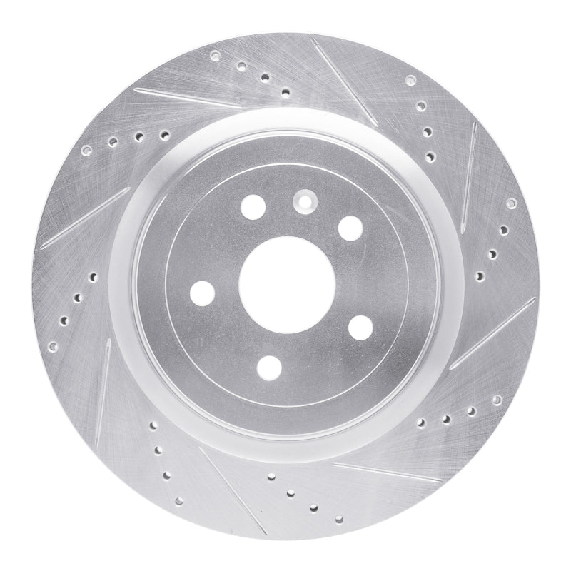 R1 09-24 Cadillac CTS Rear Right Drilled & Slotted Silver Brake Rotor