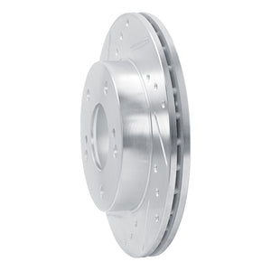 R1 94-96 Nissan 240SX Front Left Drilled & Slotted Silver Brake Rotor