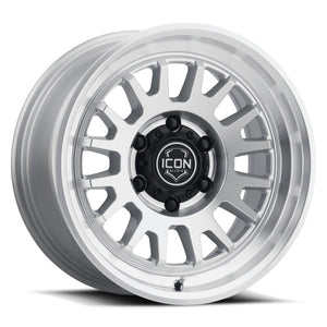 ICON Anza 17x8.5 / 5x5 / -6mm / 4.5in BS Silver Machined Wheel