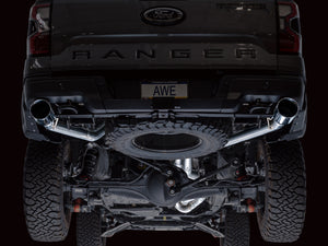AWE 2024+ Ford Ranger Raptor 3.0L Switchpath Cat-Back Exhaust - Chrome Silver Tips