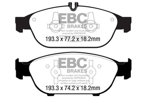 EBC 12+ Mercedes-Benz E550 4.6 Twin Turbo Coupe Redstuff Front Brake Pads