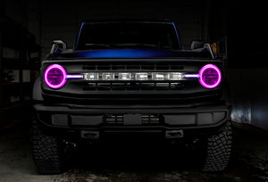 Oracle 21-22 Ford Bronco Headlight Halo Kit w/DRL Bar - Base Headlights -w/No Controller