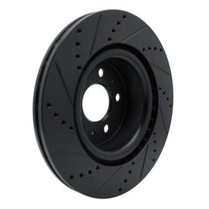 R1 17-25 Tesla Model 3 Front Right Drilled & Slotted Black Brake Rotor