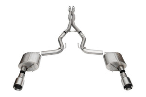 Corsa 24+ Ford Mustang GT Xtreme CatBack Exhaust Sys 3.0in Dual Rear Exit w/4.5in Straight Cut Tips