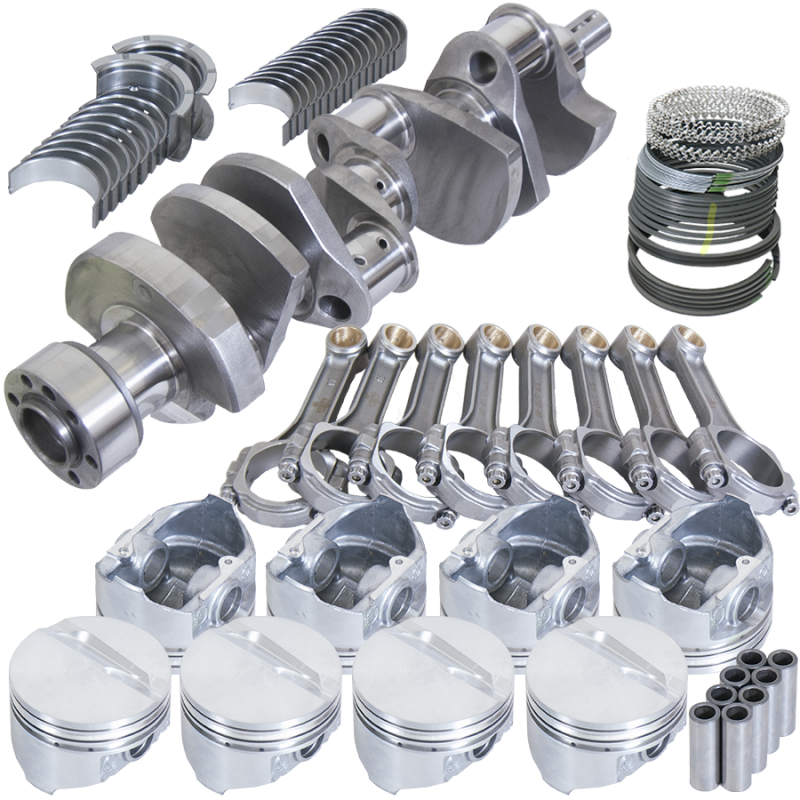 Eagle Chevy 350 1Pc 3.750in Crank 6.000in I-Beam Rods 4.060in Pistons 168 Tooth FP Balanced Assembly