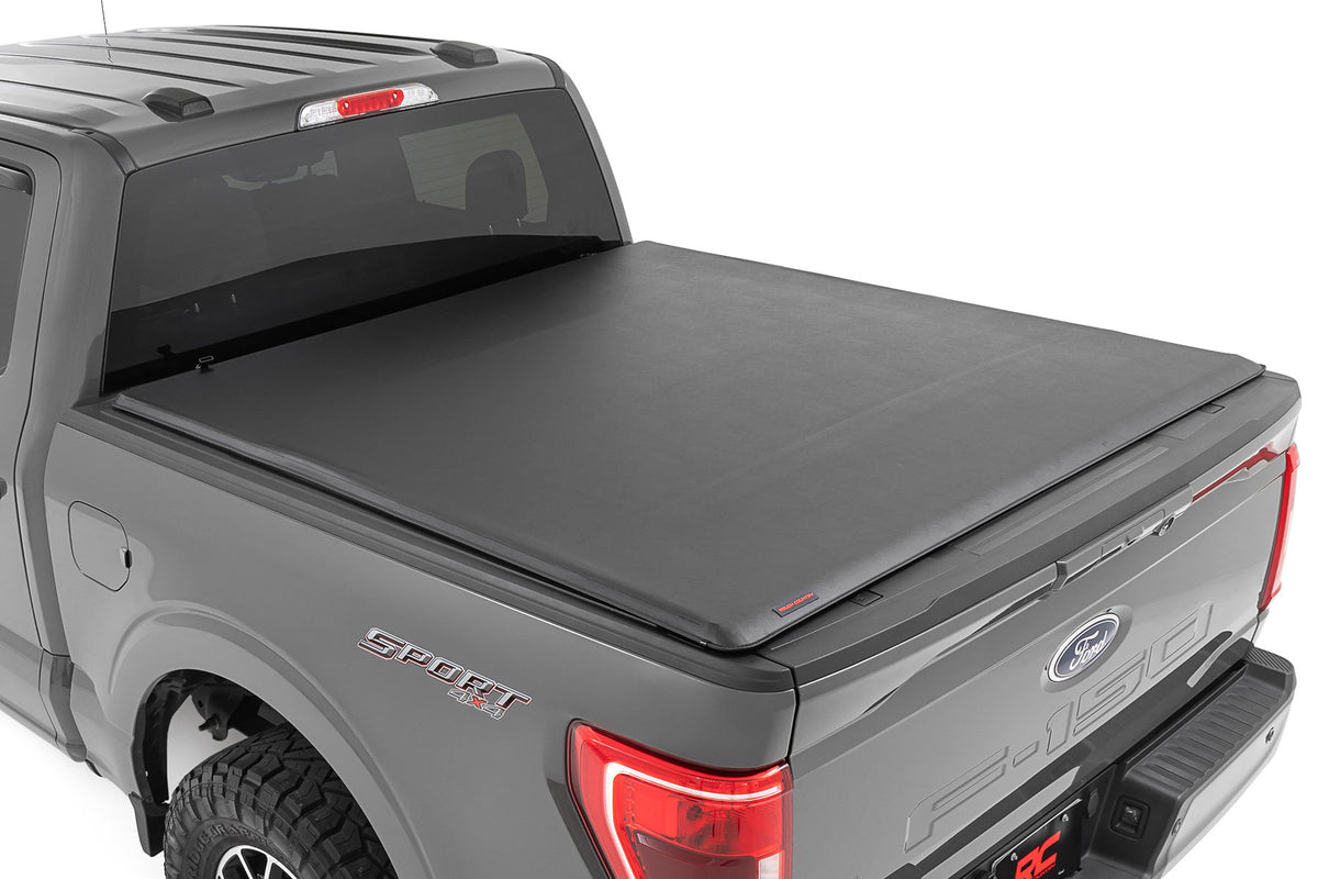 Rough Country Soft Roll Up Bed Cover | Ford F-150/F-150 Lightning/Raptor (15-26)