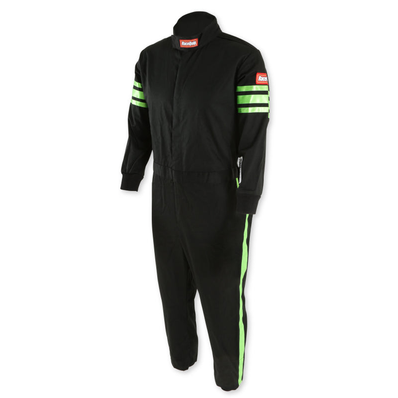 RaceQuip Green Trim SFI-1 JR. Suit - Kids XL