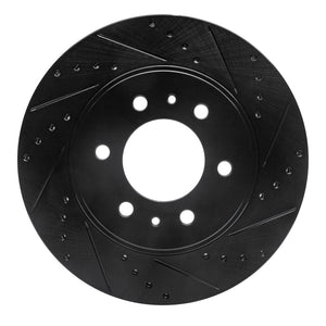 R1 09-09 Ford F-150 RWD Front Right Drilled & Slotted Black Brake Rotor