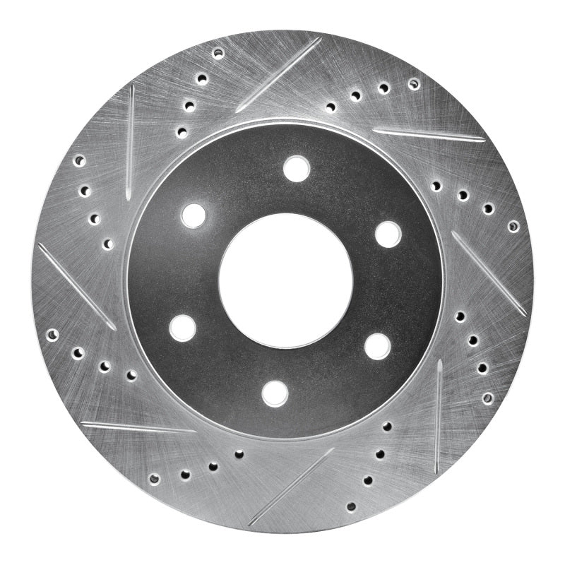 R1 04-05 Infiniti QX56 Front Left Drilled & Slotted Silver Brake Rotor